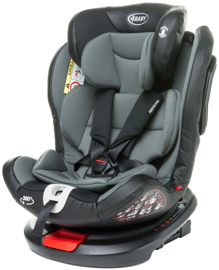 4Baby Roto-Fix Grey 360º 0-36 Kg Isofix Autostoel - Afbeelding 13