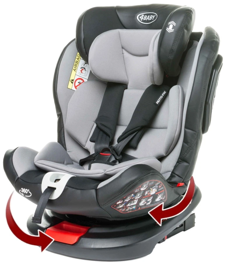 4Baby Roto-Fix Light Grey 360º 0-36 Kg Isofix Autostoel