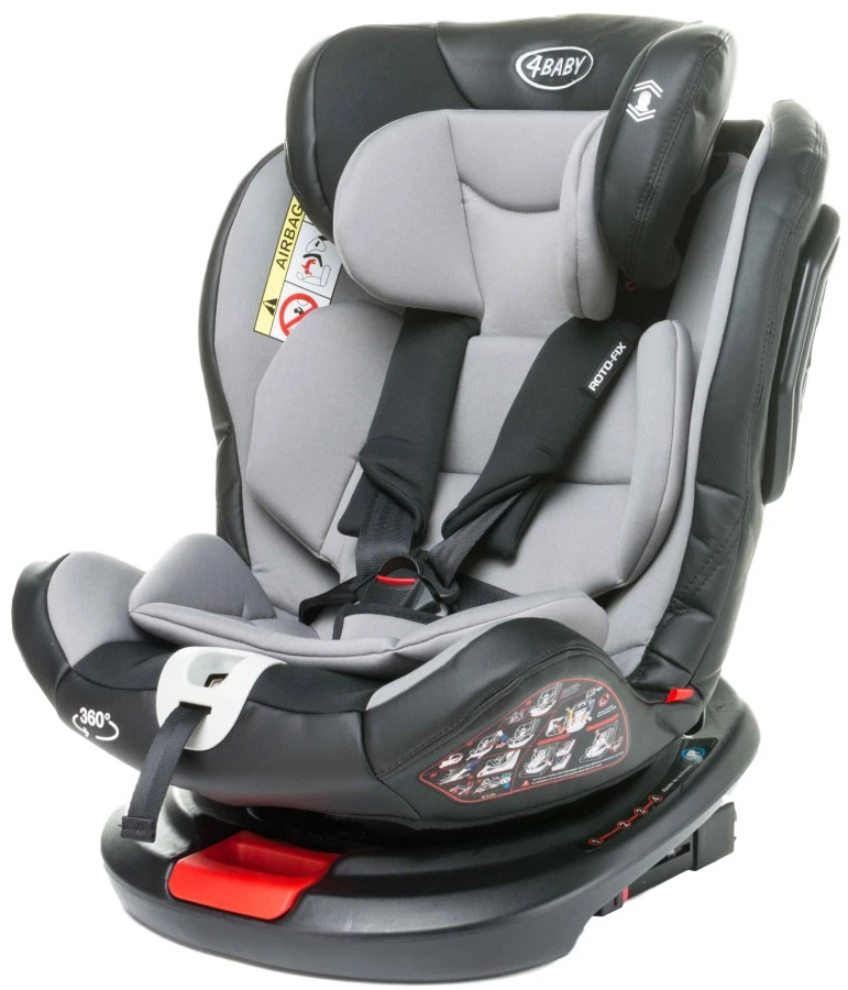 4Baby Roto-Fix Light Grey 360º 0-36 Kg Isofix Autostoel - Afbeelding 11