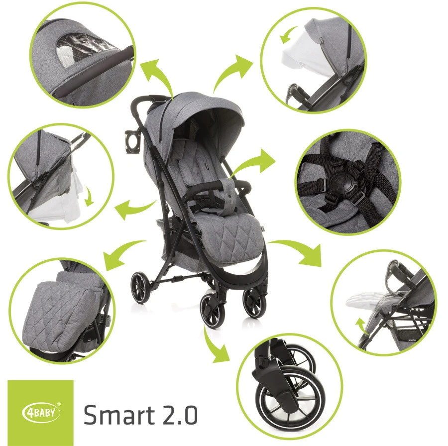4Baby Smart 2.0 Grey Wandelwagen Incl. Beenkap - Afbeelding 10