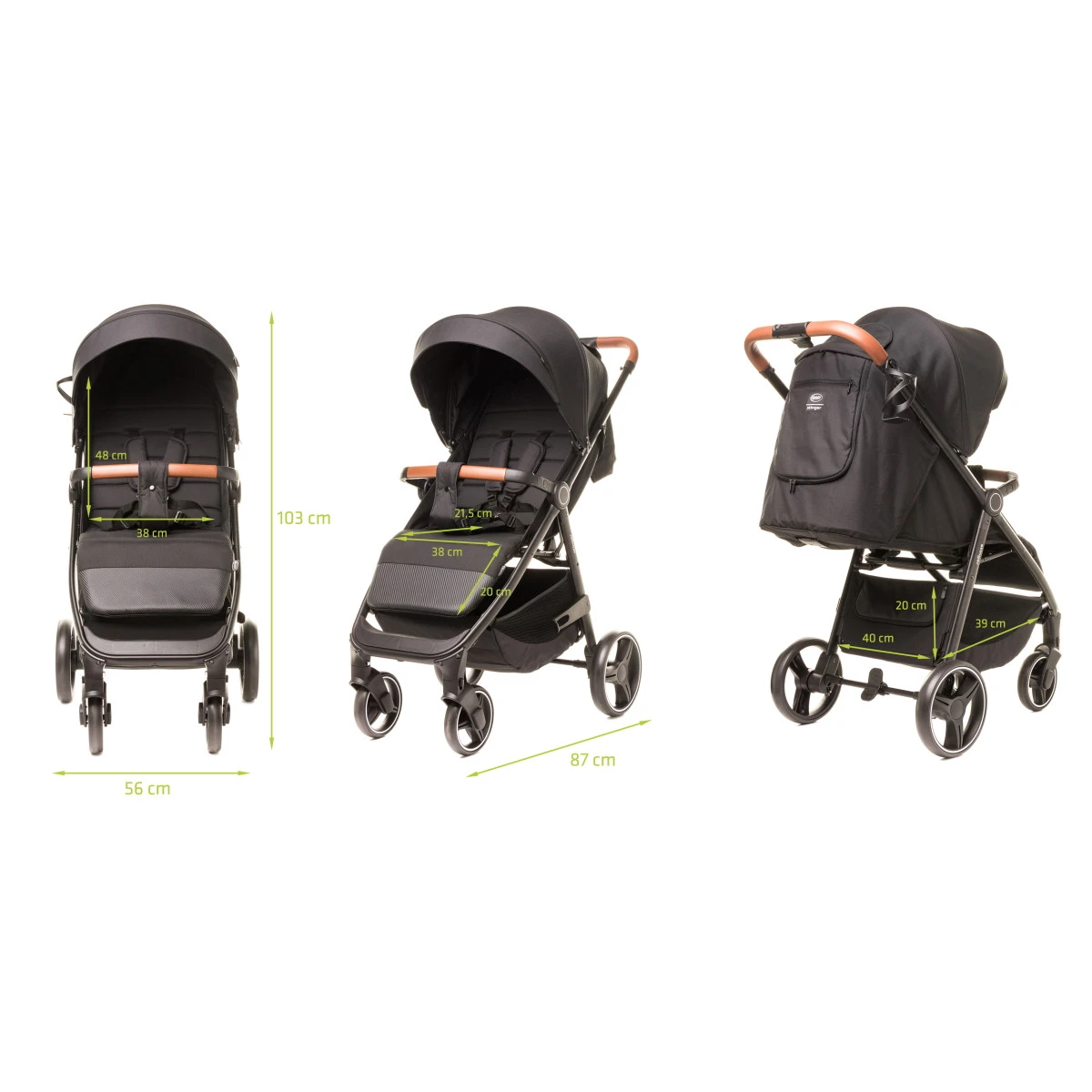 4Baby Stinger XXIII Black Wandelwagen - Afbeelding 16