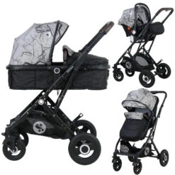 Lorelli Sena Grey Marble 3-in-1 Combi Kinderwagen Incl. Autostoel 1002161-2113