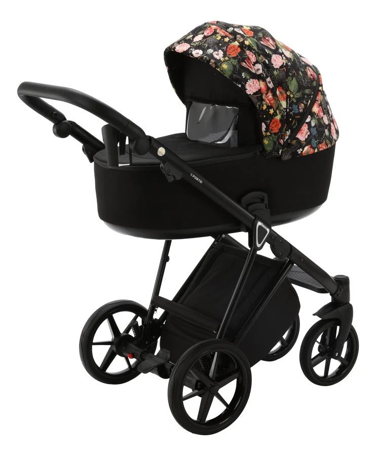 Adamex Porto Flowers Black 2-in-1 Kinderwagen FL-1 - Afbeelding 3
