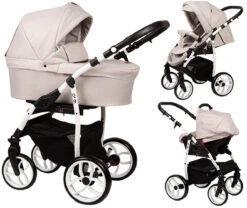 Baby Merc Q9 White/Beige Kinderwagen Incl. Autostoel Q9/197C