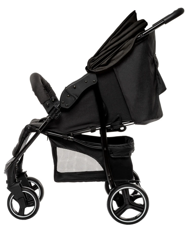 Babygo Basket Dark Grey Melange Wandelwagen Incl. Autostoel 64011 - Afbeelding 3