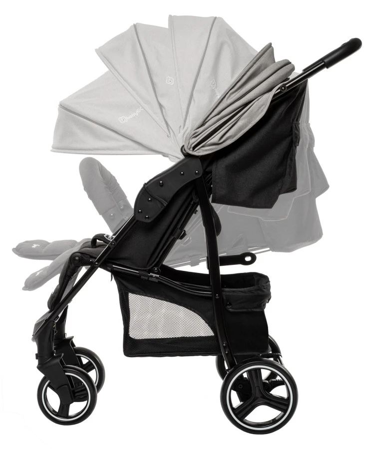 Babygo Basket Dark Grey Melange Wandelwagen Incl. Autostoel 64011 - Afbeelding 4