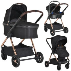 Cangaroo Empire Black 3-in-1 Kinderwagen Incl. Autostoel