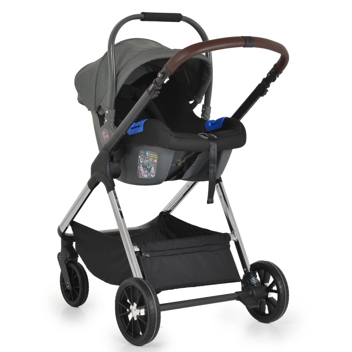 Cangaroo Empire Dark Grey 3-in-1 Kinderwagen Incl. Autostoel - Afbeelding 15