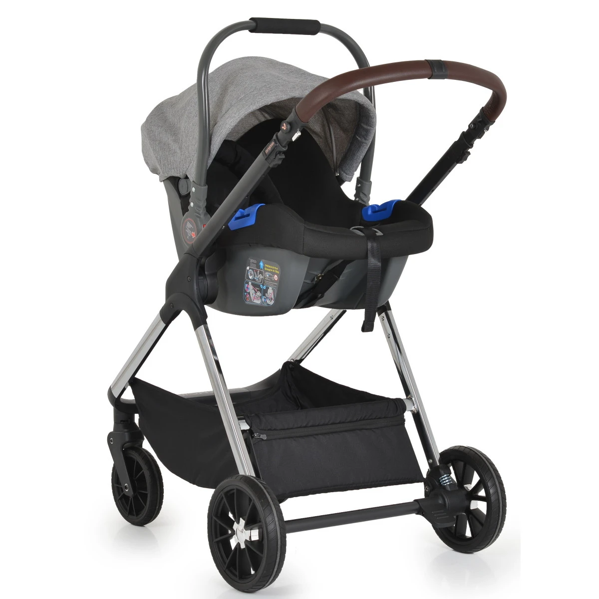 Cangaroo Empire Light Grey 3-in-1 Kinderwagen Incl. Autostoel - Afbeelding 16