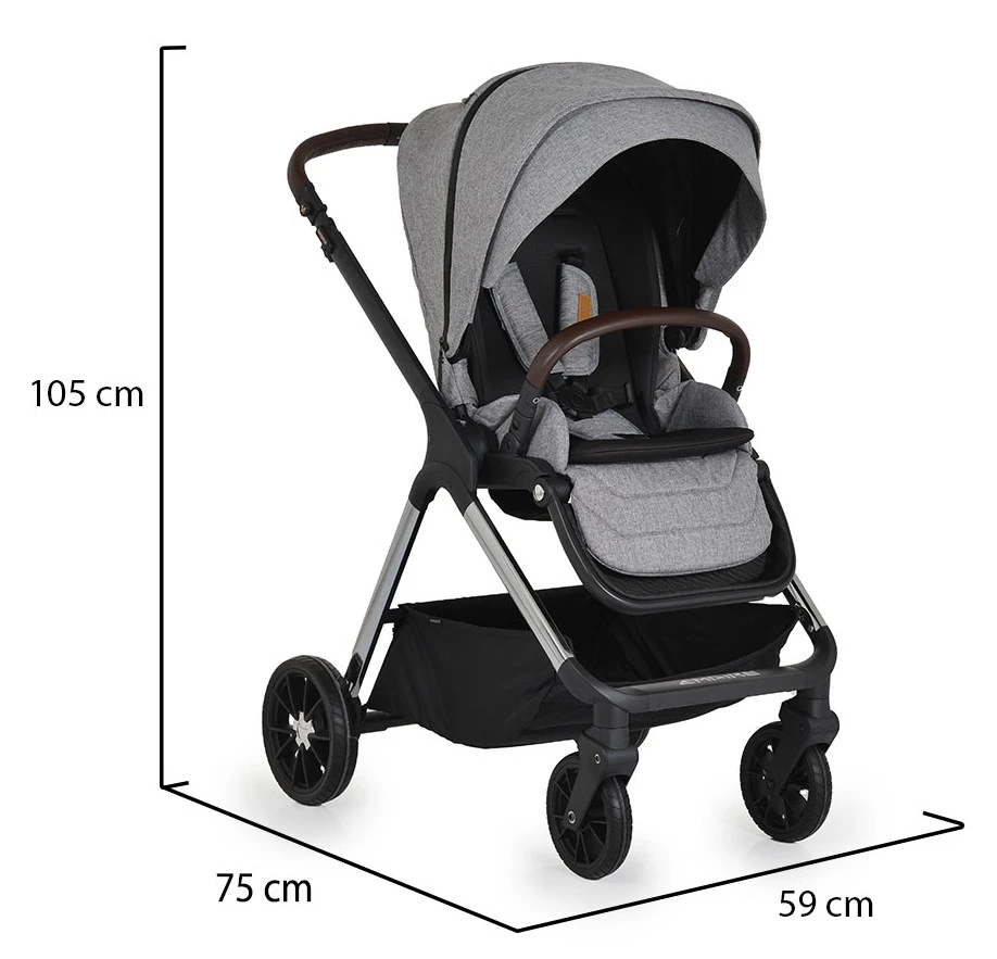 Cangaroo Empire Light Grey 3-in-1 Kinderwagen Incl. Autostoel - Afbeelding 20