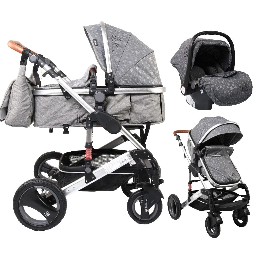 Cangaroo Gala Premium Stars 3-in-1 Combi Kinderwagen Incl. Autostoel