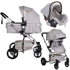 Cangaroo Gigi Light Grey 3-in-1 Combi Kinderwagen Incl. Autostoel