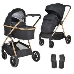 Cangaroo Hydra Black 2-in-1 Kinderwagen Incl. Adapter