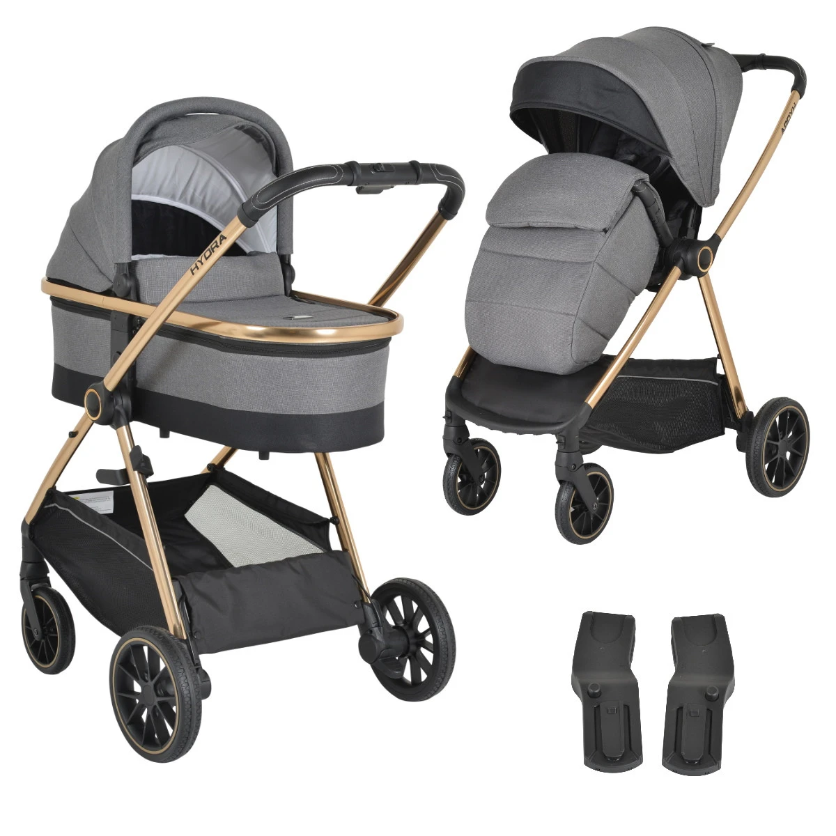 Cangaroo Hydra Grey 2-in-1 Kinderwagen Incl. Adapter