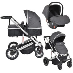 Cangaroo Thira Grey 3-in-1 Combi Kinderwagen Incl. Autostoel