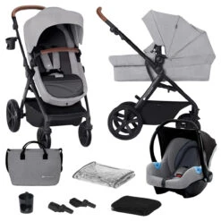 Kinderkraft A-Tour Light Grey 3-in-1 Kinderwagen Incl. Autostoel KSATOU00LGR3000