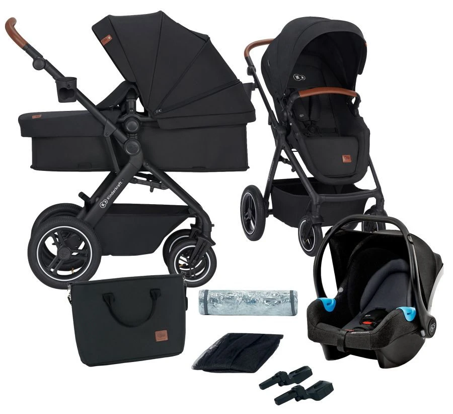 Kinderkraft B-Tour Deep Black 3-in-1 Combi Kinderwagen Incl. Autostoel KSBTOU00BLK3000