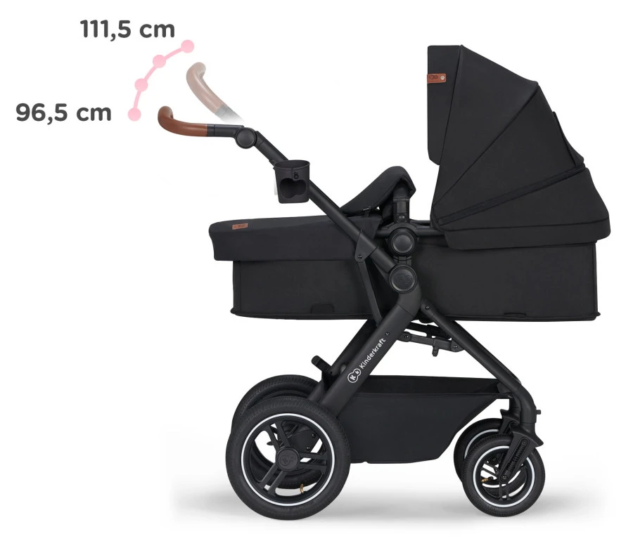 Kinderkraft B-Tour Deep Black 3-in-1 Combi Kinderwagen Incl. Autostoel KSBTOU00BLK3000 - Afbeelding 3