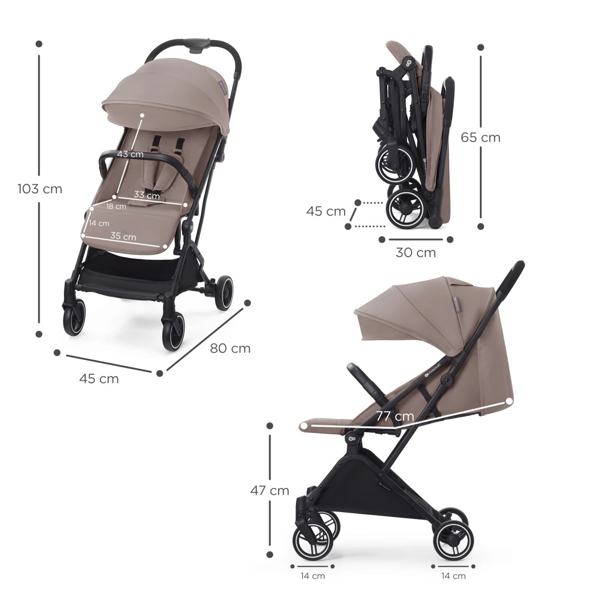 Kinderkraft Indy 2 Calm Beige Wandelwagen KSINDY00BEG0000 - Afbeelding 7