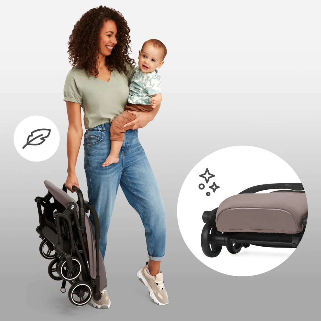 Kinderkraft Indy 2 Calm Beige Wandelwagen KSINDY00BEG0000 - Afbeelding 8