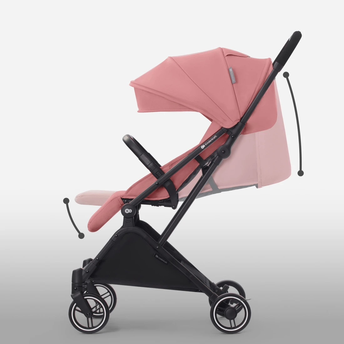 Kinderkraft Indy 2 Dhalia Pink Wandelwagen KSINDY00PNK0000 - Afbeelding 10