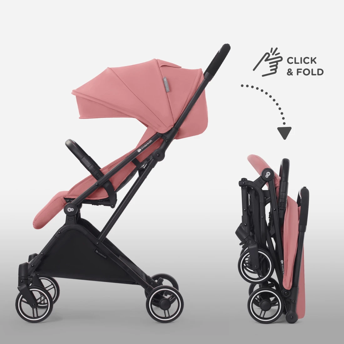 Kinderkraft Indy 2 Dhalia Pink Wandelwagen KSINDY00PNK0000 - Afbeelding 9