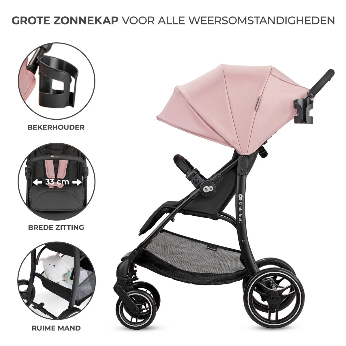 Kinderkraft Trig 2 Pink Wandelwagen KSTRIG2TPNK0000 - Afbeelding 7