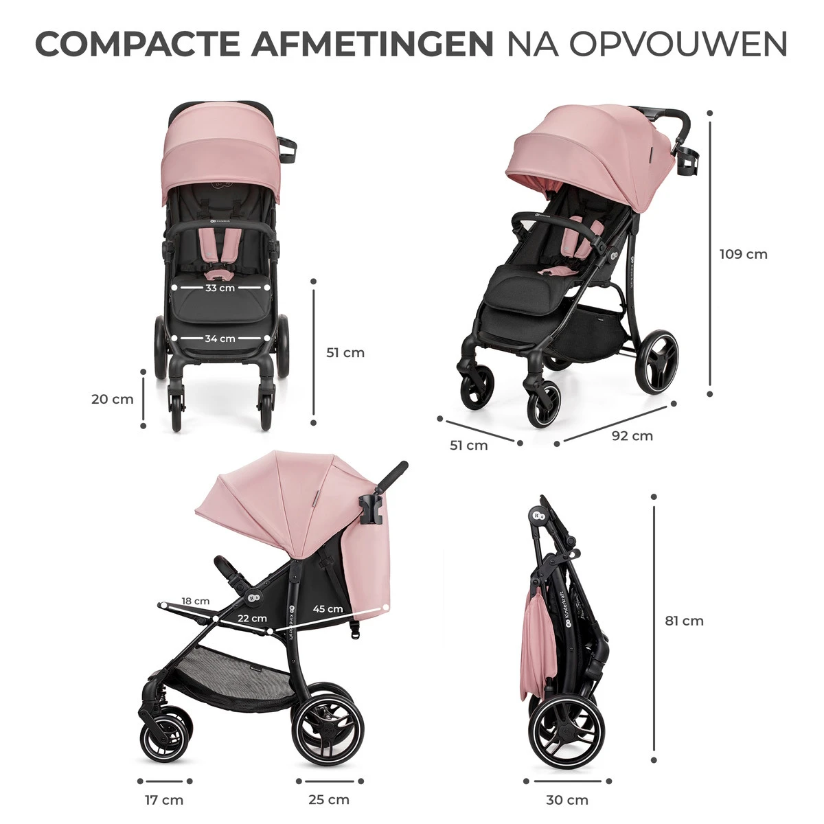 Kinderkraft Trig 2 Pink Wandelwagen KSTRIG2TPNK0000 - Afbeelding 8