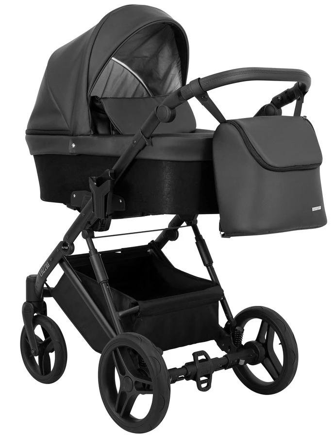 Kunert Lazzio Black Eco-Leather 2-in-1 Kinderwagen LAZ-11-BLACK