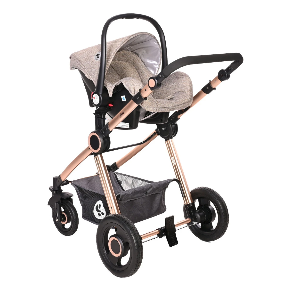 Lorelli Alexa Pearl Beige 3-in-1 Combi Kinderwagen Incl. Autostoel 1002129-2182D - Afbeelding 8