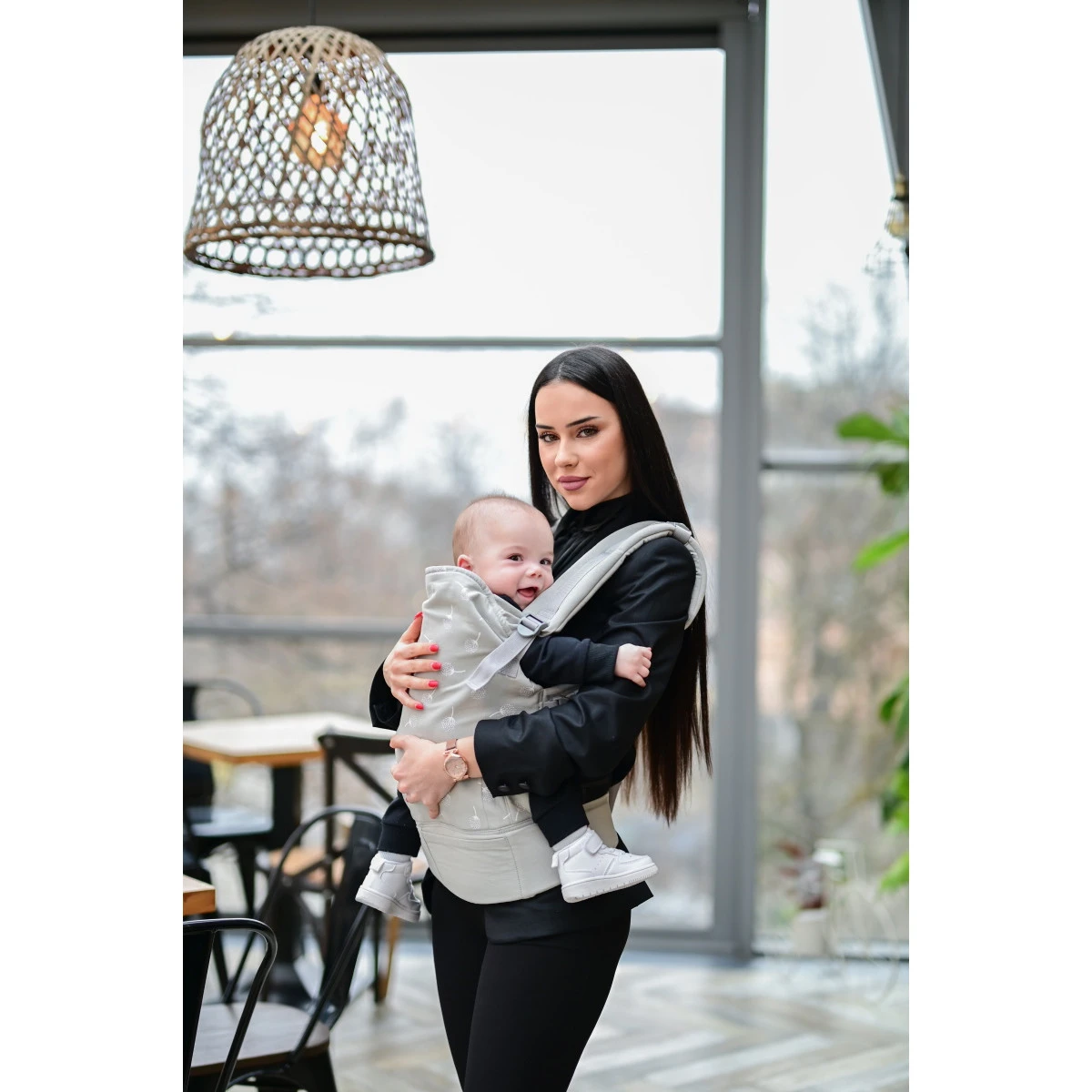 Lorelli Wally Grey Floral Ergonomische Draagzak 1001016-0001 - Afbeelding 4